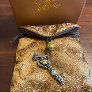 Barbara BIXBY sterling/18k Gold and pearl key pendant